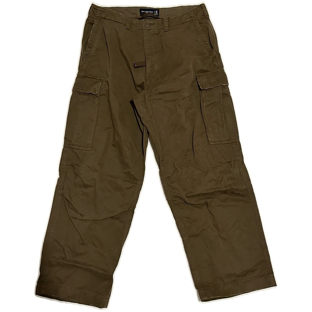 Abercrombie Fixed Waist Baggy Utility Cargo Pants (Brown 32x30)